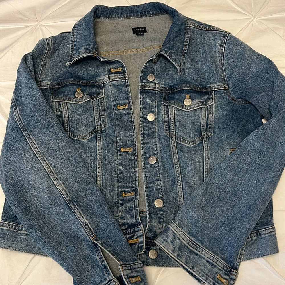J Crew classic denim Jacket. Sz Large
